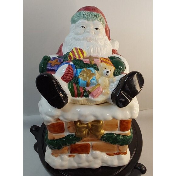 WORLD BAZAR INC, SANTA CLAUSE COOKIE JAR MADE IN CHINA 11'X7'X7' SMALL CHIP SEE - Picture 3 of 7